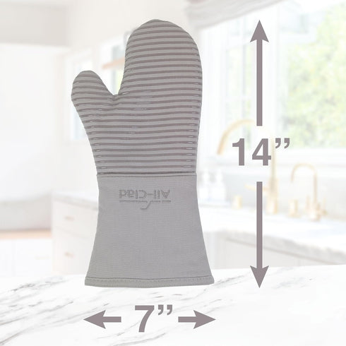 All-Clad Premium Silicone Oven Mitt: Heat Resistant to 500 Degrees - 100% Cotton & Silicone, 14"x7" Pot Holder for Kitchen and Barbeque, (1-Pack),...
