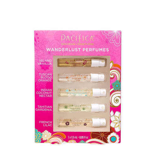 Pacifica Beauty, Wanderlust Spray Perfume Trial Set, Island Vanilla, 5 Scents, Fragrance Sampler Gift Set, Natural & Essential Oils, Clean, Vegan ...