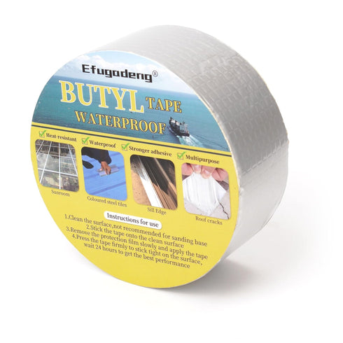 Butyl Tape Waterproof Sealing Aluminum Foil Tape Butyl Sealant Tape for RV Repair, Window, Glass & EDPM Roof Leak Patching, Boat and Pipe Sealing ...
