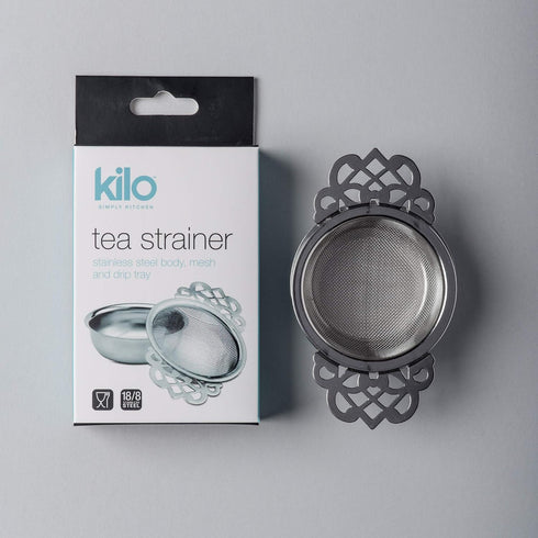 Kilo D13 Stainless Steel Double Arm Strainer with Drip Collector for Loose Leaf Teas, Clear,green,black...