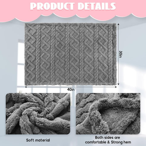 4 Pcs Fleece Baby Blanket 30 x 40 3D Fluffy Baby Blanket for Boys Nursery Bed Baby Girl Blanket Infant or Newborn Receiving Blanket Swaddling Blan...
