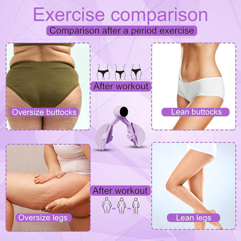 Hip and Inner Thigh Trainer | 360-degree Adjustable Pelvic Floor Muscle Trainer for Arms & Slimmer Thighs | Leg Press, Butt Workout and Kegel Exer...