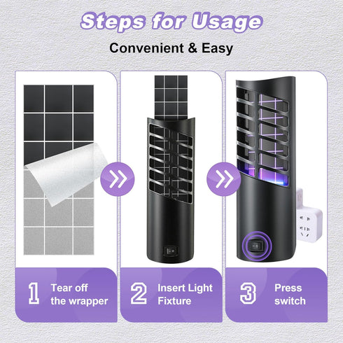 1 Pack with 10 Sticky Glue Boards Flying Insect Trap (1 Device 10 Glue Cards), Fruit Fly Traps for Indoors with UV Light, Insect Zapper for Fruit ...