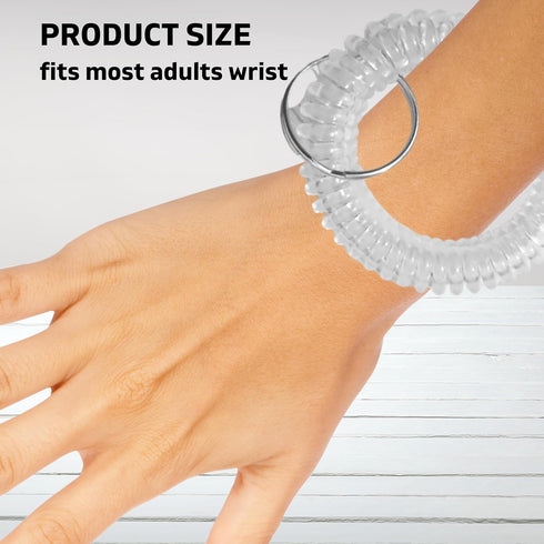 25PCS Clear Wrist Keychain – Transparent Spring Spiral Wrist Coil Key Chain for Woman Girl Key Holder Clear Color Spiral Keychain Bracelet Soft Pl...