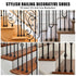 Iron Balusters Flat Shoes - Aluminum Alloy Staircases Shoes for 5/8 Inch Square Interior Balusters,Wrought Iron Spindle Shoes with Screws,Satin Bl...