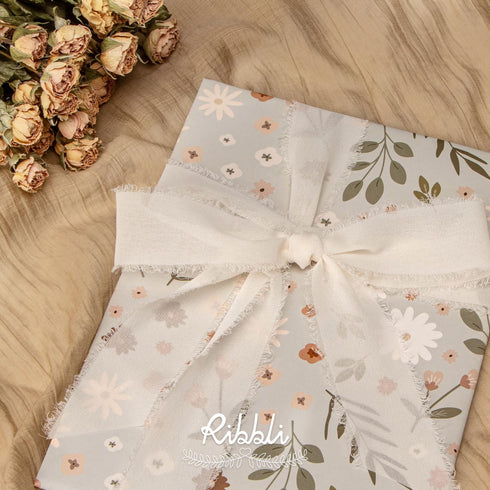 Ribbli Chiffon Ribbon 1.5 inch x 30 Yard Handmade Silk Ribbon,Cream/Champagne/Beige Fringe Chiffon Ribbon for Wedding Invitations, Bridal Bouquets...