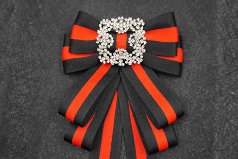 ladies girl bowknot bow tie suit shirt tie pins necktie pin brooch pre-tied ribbon brooches for Christmas (black/SR138)...