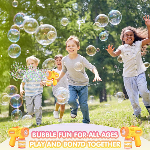 2 Bubble Machine Gun for Kids, Bubble Blower with 4 Bottles Refill Solution, Outdoor Toys Gifts for Toddlers 3-5 Bubble Maker Blaster Birthday, We...