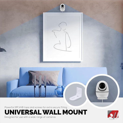 Screwless Wall Mount Small Shelf for Baby Monitors, Security Cameras, Speakers, Decor, Plants & More, Strong VHB Adhesive with Screw in Option, Ea...