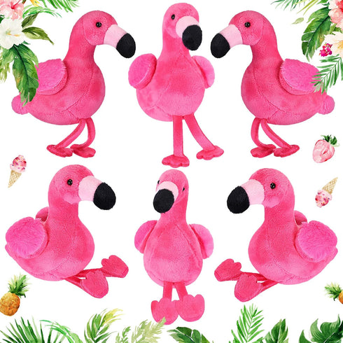 Skylety 6 Pieces Mini Flamingo Stuffed Animal Plush Toys 5 Inch Flamingo Party Favors Valentine Day Gift Pink Flamingo Hanging Ornaments Keychain ...