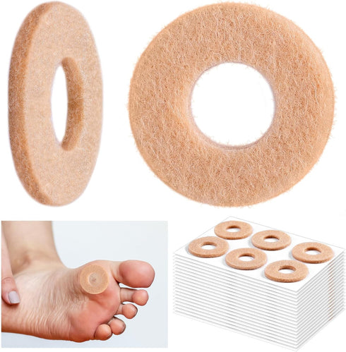 60 Pcs Felt Callus Cushions for Bottom of Foot Round Feet Corn Pads Adhesive Foot Callus Pads Soft Foot Callous Cushions Bulk for Women Men Feet T...
