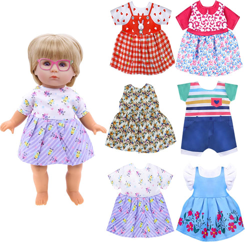 Alive Doll Clothes and Accessories - 6 Sets Baby Doll Clothes Dresses Outfits Include Doll Dresses, Jumpsuit, Swimsuit Dolls Outfits Fit for 12 13...