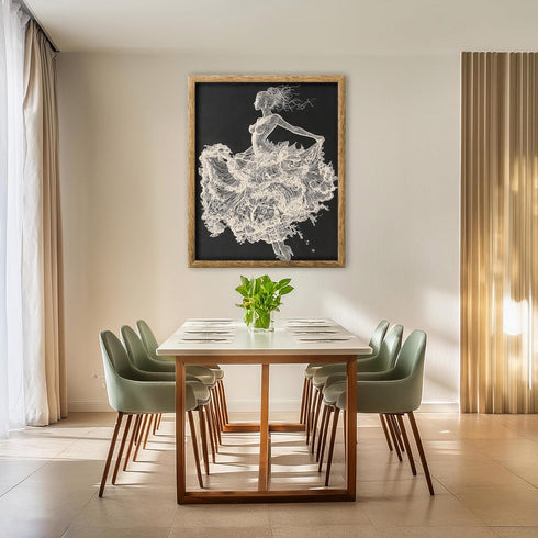 Posterizer 1 pcs-art of a woman with wavy dress floating -1-Fantasy & Fiction Art Gift for Men Women Entrepreneur Teens Decor for Home & Office-...