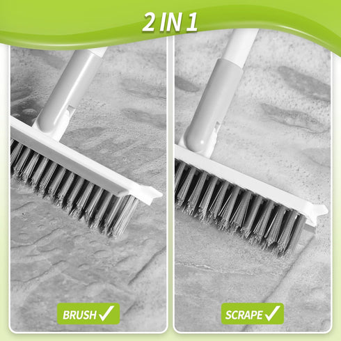 Grout Brush with Long Handle, Grout Cleaner for Tile Floors, Shower Tile Floor Scrubber for Cleaning Baseboard Bathroom...