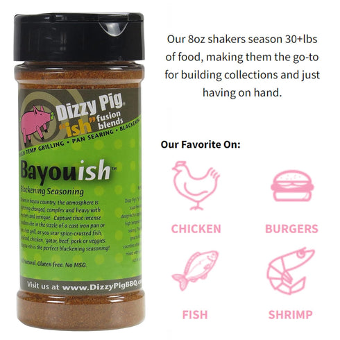 Dizzy Pig Barbecue Company ish Fusion Bayou-ish Blackening Seasoning (8oz Shaker)...
