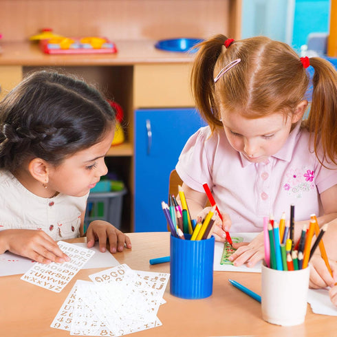 28 Pieces Letter and Number Stencils Reusable Plastic Letter Stencils Alphabet Journal Stencils Font Templates for Notebook, Diary, Scrapbook, DIY...