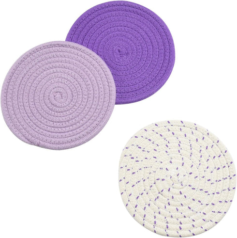 Pot Holders Set Trivets Set 100% Pure Cotton Thread Weave Hot Pot Holders Set (Set of 3) Stylish Coasters, Hot Pads, Hot Mats, Spoon Rest For Cook...