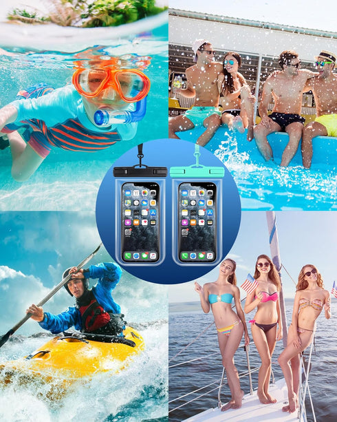 Clear Waterproof Phone Pouch: 2 Pack 2024 Cruise Ship Essentials Must Haves Dry Bag for Vacation Beach Travel Kayak Accessories Water Proof Case f...