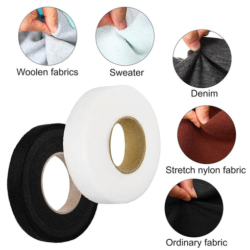 Hem Tape,2 Rolls No Need to Sew Hemming Tape-On Fabric Fusing Tape for Hemming Clothes Jeans Dresses Pants, 140 YardsHemmingTape for Pants (Black ...