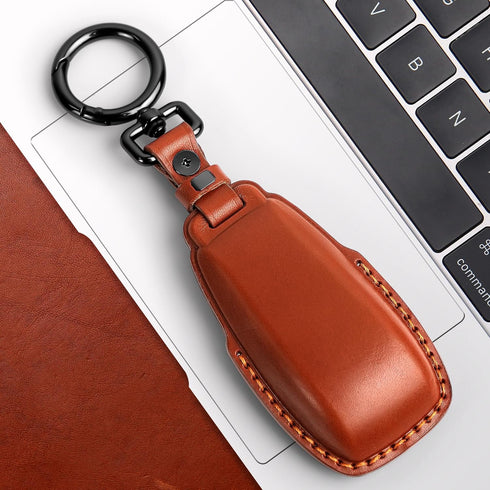 Tukellen for Mercedes Benz Key fob Cover Genuine Leather with Keychain,Leather Protector Key case Compatible 2017-2023 E-Class 2018-2021 S-Class 2...