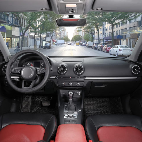 SEG Direct Black Car Steering Wheel Cover Small Size 14-14.25 inch (35.5-36 cm), for Prius Civic Model 3 Model Y Camaro, Breathable Microfiber Lea...