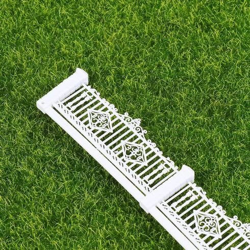Cabilock Miniature Fairy Garden Fence Plastic Long Picket Fence Decorative Fence for Dollhouse Miniature Garden Bonsai Terrarium Ornaments 1M...