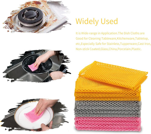 6Pcs Dish Wash Net,Innovative Mesh Cloth,Ultra Non-Scratch Dish Rags for Washing Dishes,100% No Odor/Quick Dry,Perfect Scrubber,Dish Sponges for W...