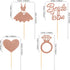 Ercadio 36 Pack Bride to Be Cupcake Toppers Rose Gold Glitter Dress Heart Ring Cupcake Picks Wedding Bachelorette Bridal Shower Party Cake Decorat...