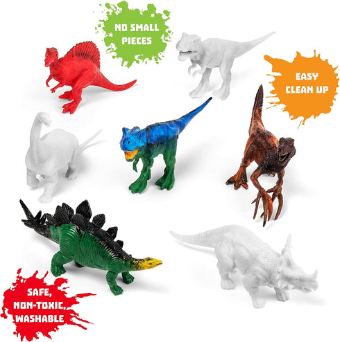 STEM.org Dinosaur Painting Kit for Kids with Dino Trivia-Dinosaur Crafts for Kids Ages 3-5 + w/ 2T-Rex Dinosaur Set - Screen Free, Educational Din...