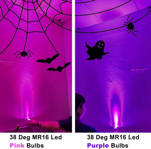 ALIDE Purple MR16 GU5.3 Led Bulbs 5W,20W 35W 50W Halogen Equivalent,12V Low Voltage MR16 Led Purple Bulbs for Halloween Outdoor Landscape Yard Gar...