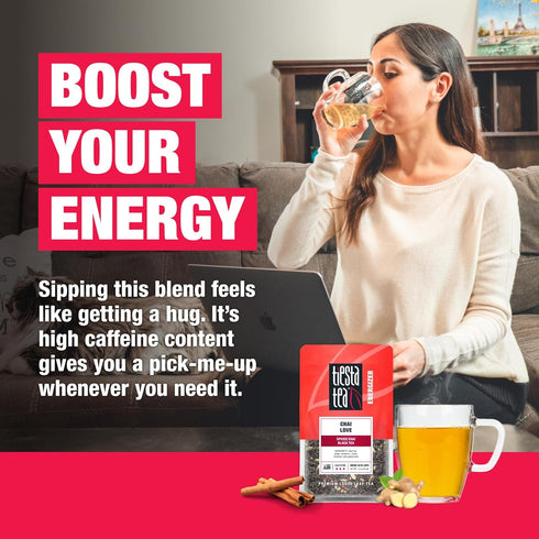 Tiesta Tea - Chai Love, Loose Leaf, Spiced Chai Black Tea, Premium Blend, High Caffeinated Black, Make Hot or Iced Brews Up to 25 Cups, 1.9 Ounce ...