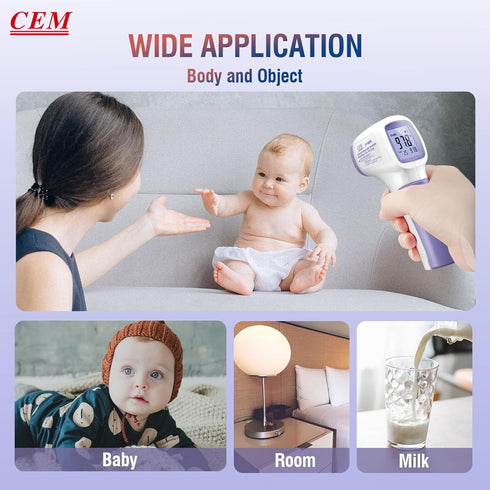 CEM DT-8806 Digital Thermometer for Adults and Kids, No Touch Forehead Thermometer for Baby, 2 in 1 Body Surface Mode Infrared Thermometer with Fe...