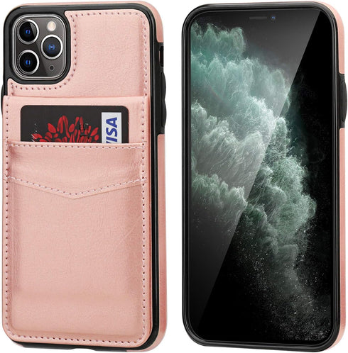 KIHUWEY Compatible with iPhone 11 Pro Max Case Wallet with Credit Card Holder, Premium Leather Magnetic Clasp Kickstand Heavy Duty Protective Cove...
