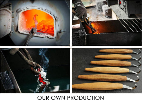 BeaverCraft Wood Carving Hook Knife 2" with Leather Sheath - Spoon Carving Tools Curved Knife for Spoons Bowls Cups - Double Sided Sharpening Whit...