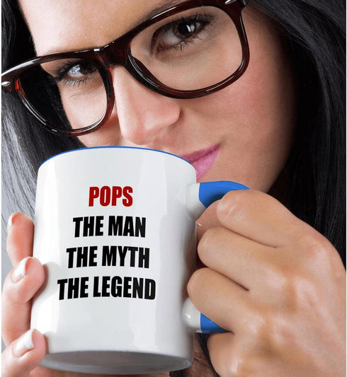 3dRose Pops The Man The Myth The Legend Mug, Blue, 11 oz...
