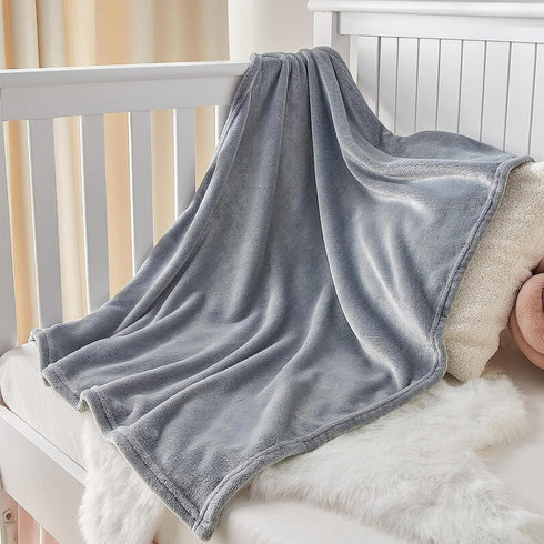 KMUSET Kids Blanket for Boys Girls 30x40 inches, Soft Cozy Fuzzy Swaddle Throw Blanket, Small Fleece Blanket for Crib Stroller, Grey...