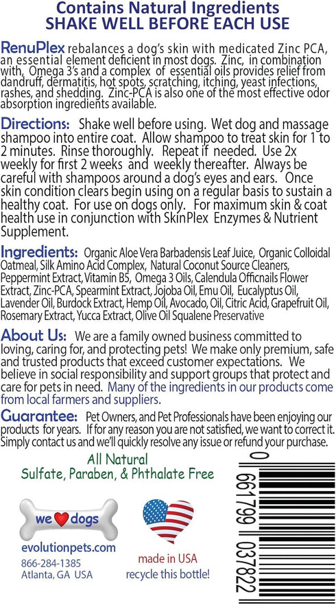 Best Itchy Dog Shampoo. RenuPlex Plus Medicated Dog Shampoo. Safe, All Natural Dog Shampoo for Itchy Skin and Dog Dry Skin...