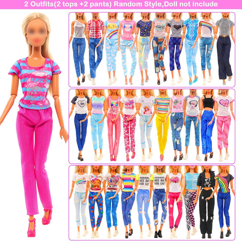 BARWA 10 Sets Doll Clothes Including 3 Sequins Dresses 3 Fashion Floral Dresses 4 Casual Outfits Tops and Pants for 11.5 inch Girl Dolls……...