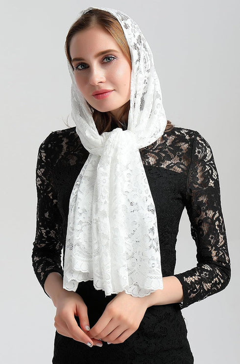 Leimandy Rectangular Long Chapel Veil for Women - Mantilla Catholic Church and Orthodox Veil V25...