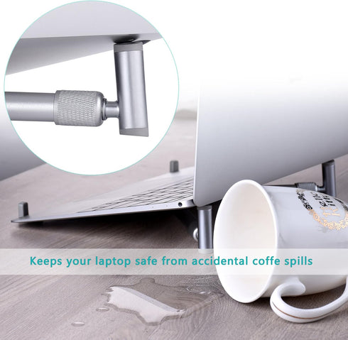 Portable Laptop Stand, Adjustable Laptop Stand for MacBook Pro, Aluminum Desk Foldable Compact Universal Computer Cooling Stand for 12 13 15 17 in...