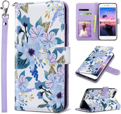 ULAK Wallet Case for iPhone 7 Plus/8 Plus, Premium PU Leather Flip Cover with Card Holder for Women, Kickstand Feature Protective Purse Case 5.5 I...