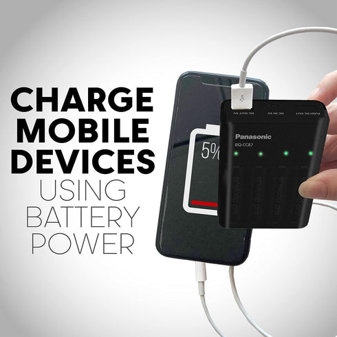 Panasonic BQ-CC87AKBBA eneloop pro Advanced Individual Battery Charger with Portable Charging Technology, Black......