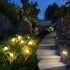 Solar Garden Lights 1 Pack 8 Led flower bed lights- Beautiful and Decorative Outdoor Patio Decor with Swaying Fairy Lights - Ground Solar Lights f...