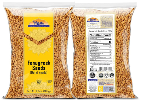 Rani Fenugreek (Methi) Seeds Whole 3.5oz (100g) Trigonella foenum graecum ~ All Natural | Vegan | Gluten Friendly | Non-GMO | Kosher | Indian Orig...