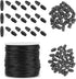 PH PandaHall Breakaway Clasp for Lanyard, 30 Set Black 24mm Plastic Barrel Connectors Safety Clasps with 10m 2mm Nylon Lanyard String Cords for Ne...