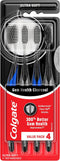 Colgate Gum Health Charcoal Adult Manual Toothbrush, Ultra Soft, 4 Pack...