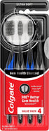 Colgate Gum Health Charcoal Adult Manual Toothbrush, Ultra Soft, 4 Pack...
