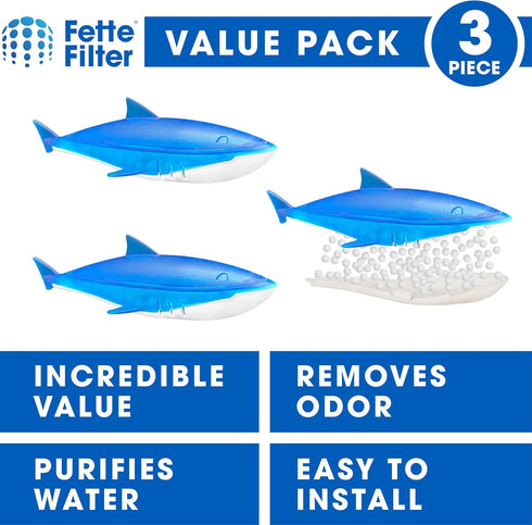 Fette Filter - Humidifier Cleaner in The Shape of a Shark, Demineralization Float Compatible with Most Humidifier and Fish Tank, Eliminates White ...