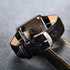 Men's Square Face Japan Quartz Watch Independent Second Dial Calendar Soft Leather Watches (Black)...