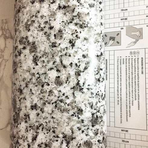 Moyishi Light White Granite Look Marble Gloss Film Vinyl Self Adhesive Counter Top Peel and Stick Wall Decal (Light White)...
